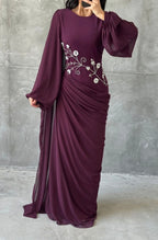 Dalia Modest Evening Dress- Plum