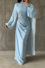Dalia Modest Evening Dress- Baby Blue