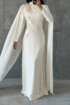 Sajah Modest Evening Dress- Cream