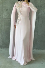 Sajah Modest Evening Dress- Powder Pink