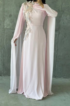 Sajah Modest Evening Dress- Powder Pink