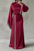 Jamila Modest evening dress- Burgundy