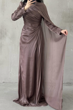 Elara Modest Evening Dress- Antique Mauve