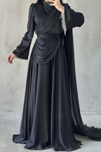 Haya Modest Evening Dress- Black