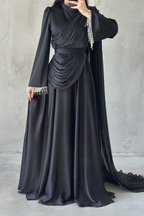 Haya Modest Evening Dress- Black