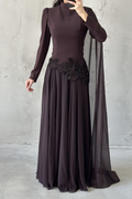 Amal Modest Evening dress- Brown