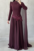 Amal Modest Evening dress- Plum