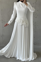 Amal Modest Evening dress- White