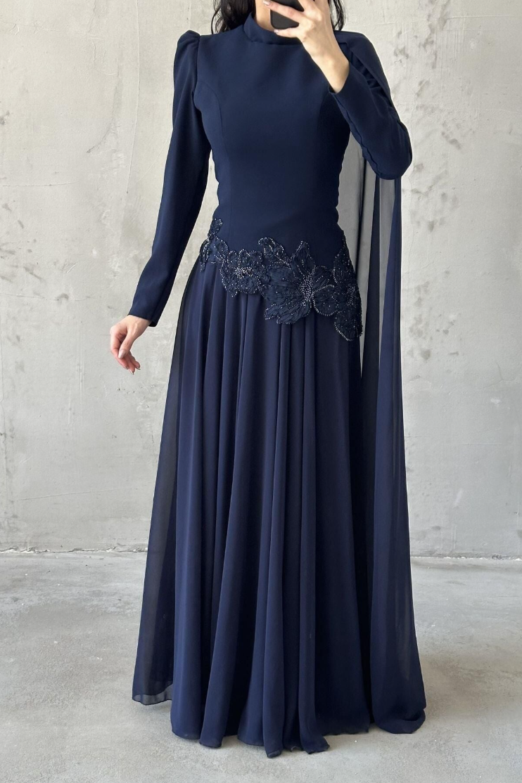 Amal Modest Evening dress- Blue