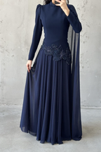 Amal Modest Evening dress- Blue