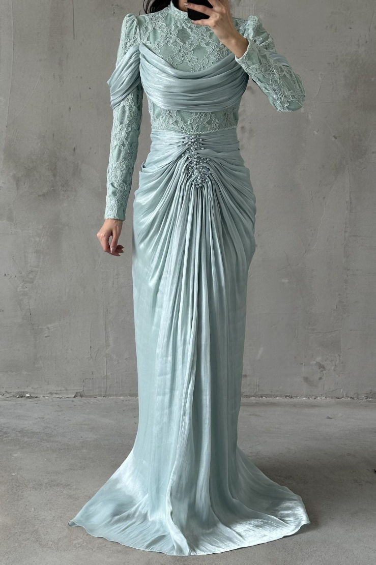 Jumeirah Modest Evening dress- Mint Green