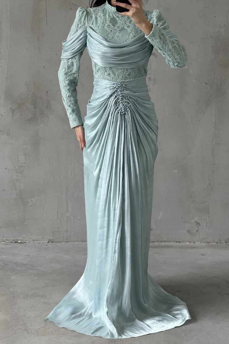 Jumeirah Modest Evening dress- Mint Green