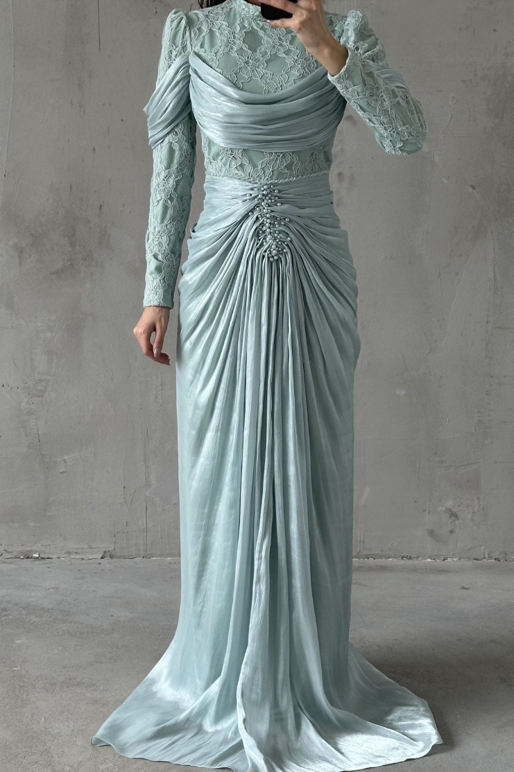 Jumeirah Modest Evening dress- Mint Green