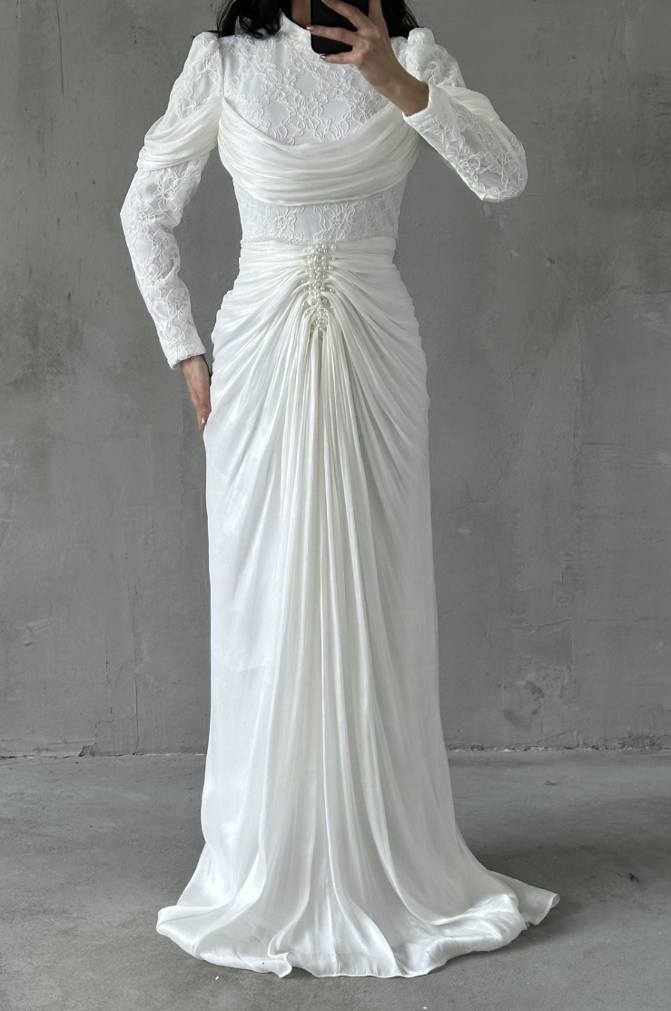 Jumeirah Modest Evening dress- White