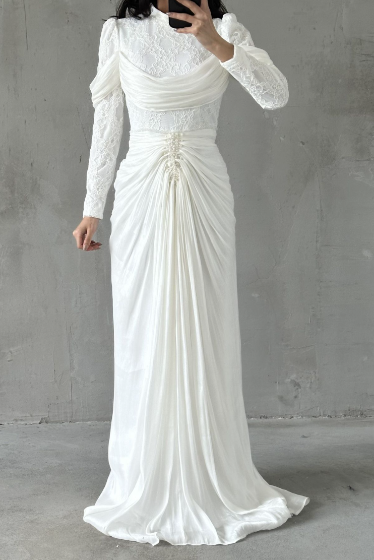 Jumeirah Modest Evening dress- White
