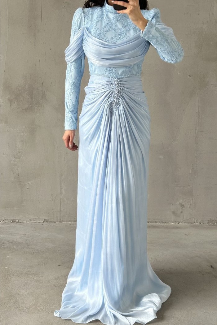 Jumeirah Modest Evening dress- Baby Blue
