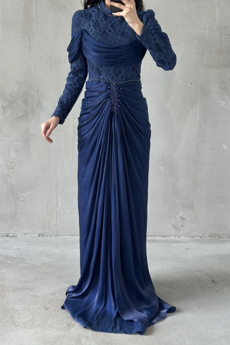 Jumeirah Modest Evening dress- Navy Blue