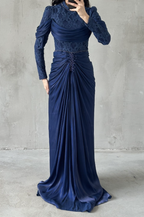 Jumeirah Modest Evening dress- Navy Blue