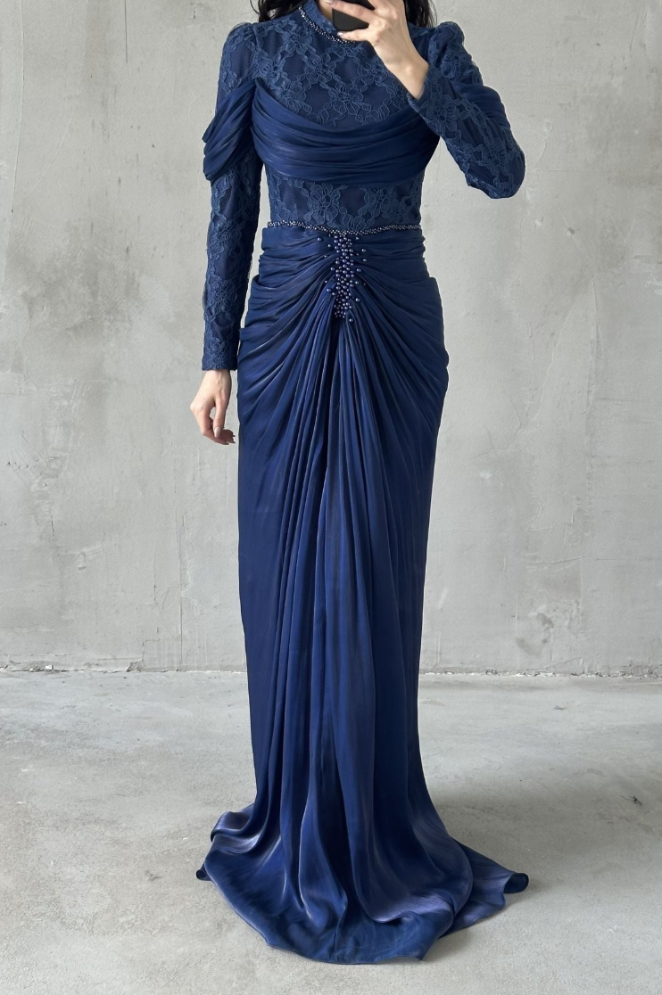 Jumeirah Modest Evening dress- Navy Blue