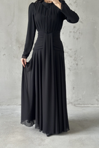 Celeste Modest Evening Dress- Black