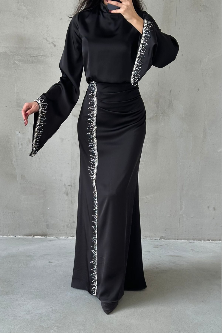 Jamila Modest evening dress- Black