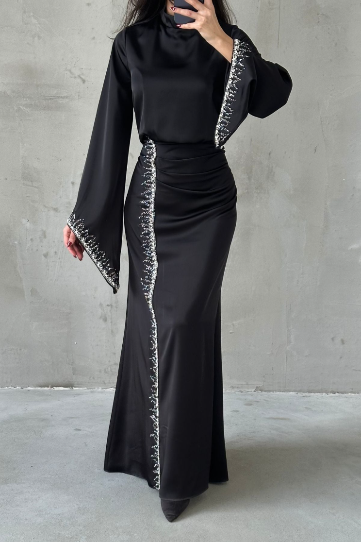 Jamila Modest evening dress- Black