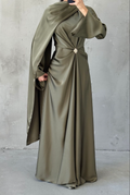 Luna modest evening dress- khaki