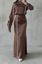 Jamila Modest evening dress- brown