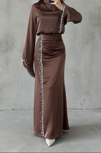Jamila Modest evening dress- brown