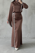 Jamila Modest evening dress- brown